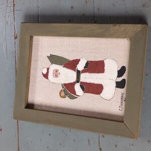 Primitive Santa Claus painting